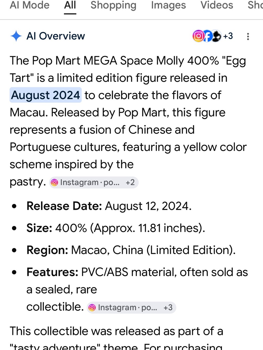 400% Mega Space Molly Egg Tart Vinyl Figure - Brown & Yellow - Picture 2 of 4